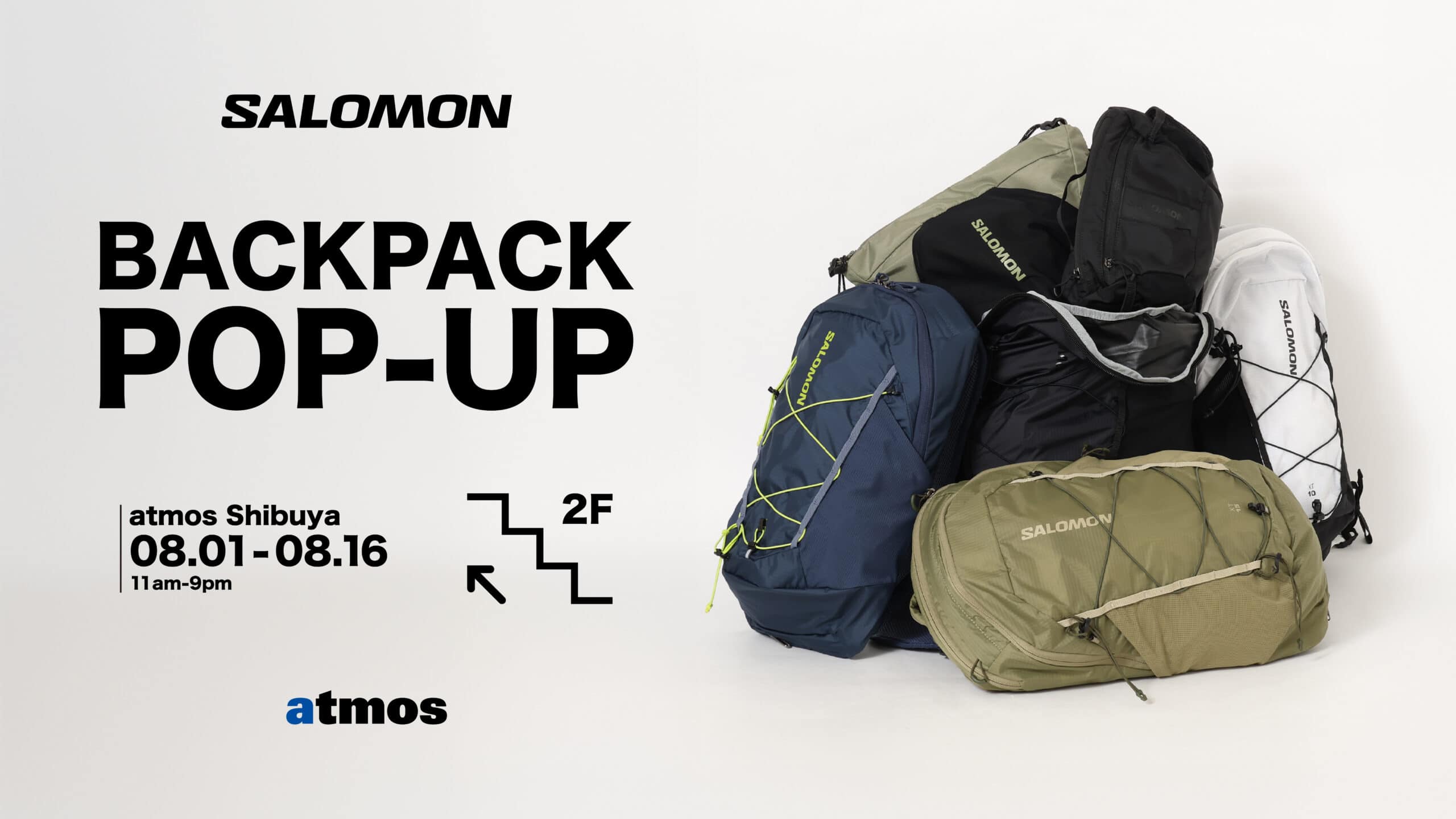 SALOMON BACKPACK POP-UP​ at atmos Shibuya and Shinsaibashi