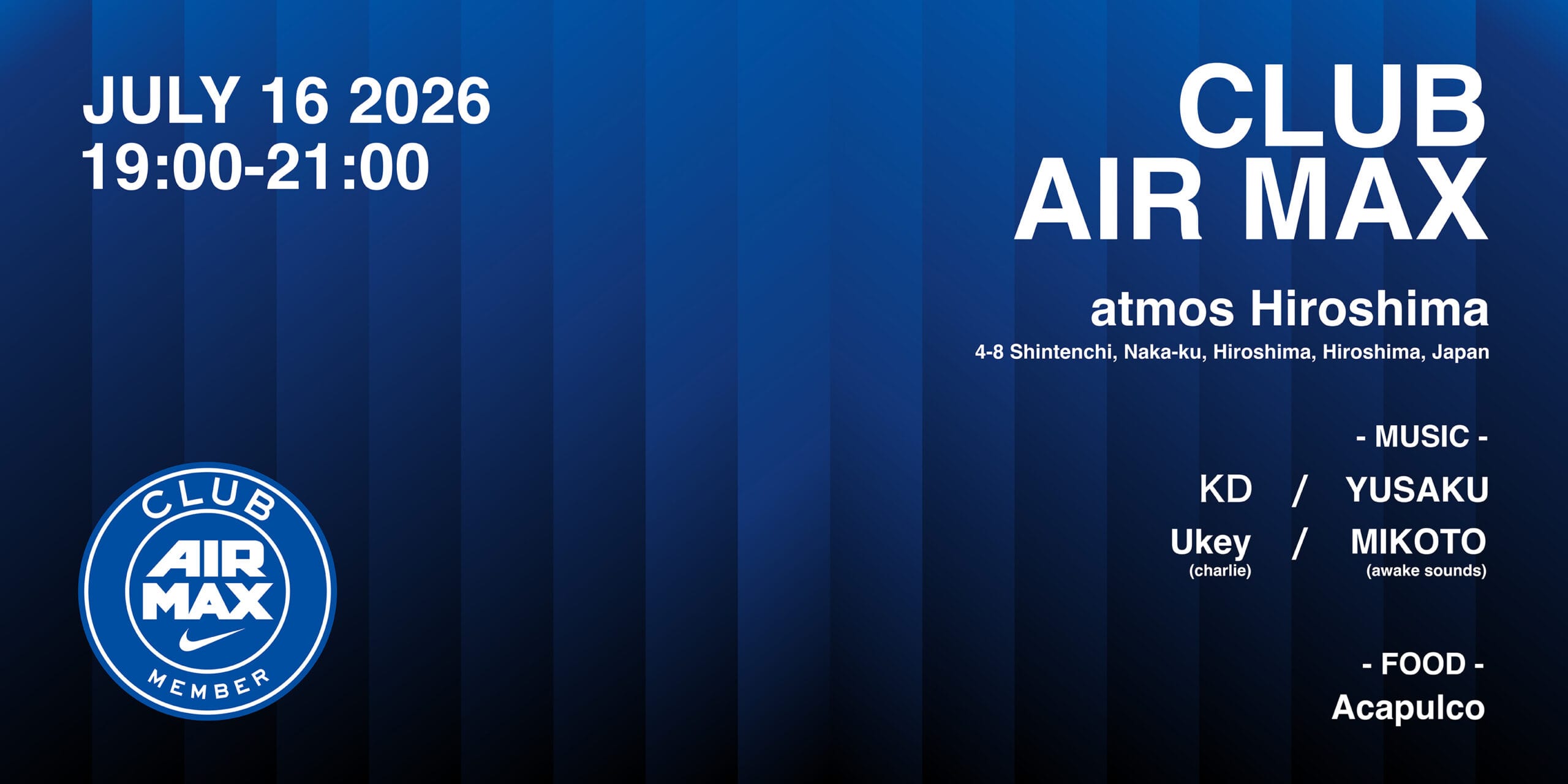 CLUB AIR MAX EVENT @atmos Hiroshima